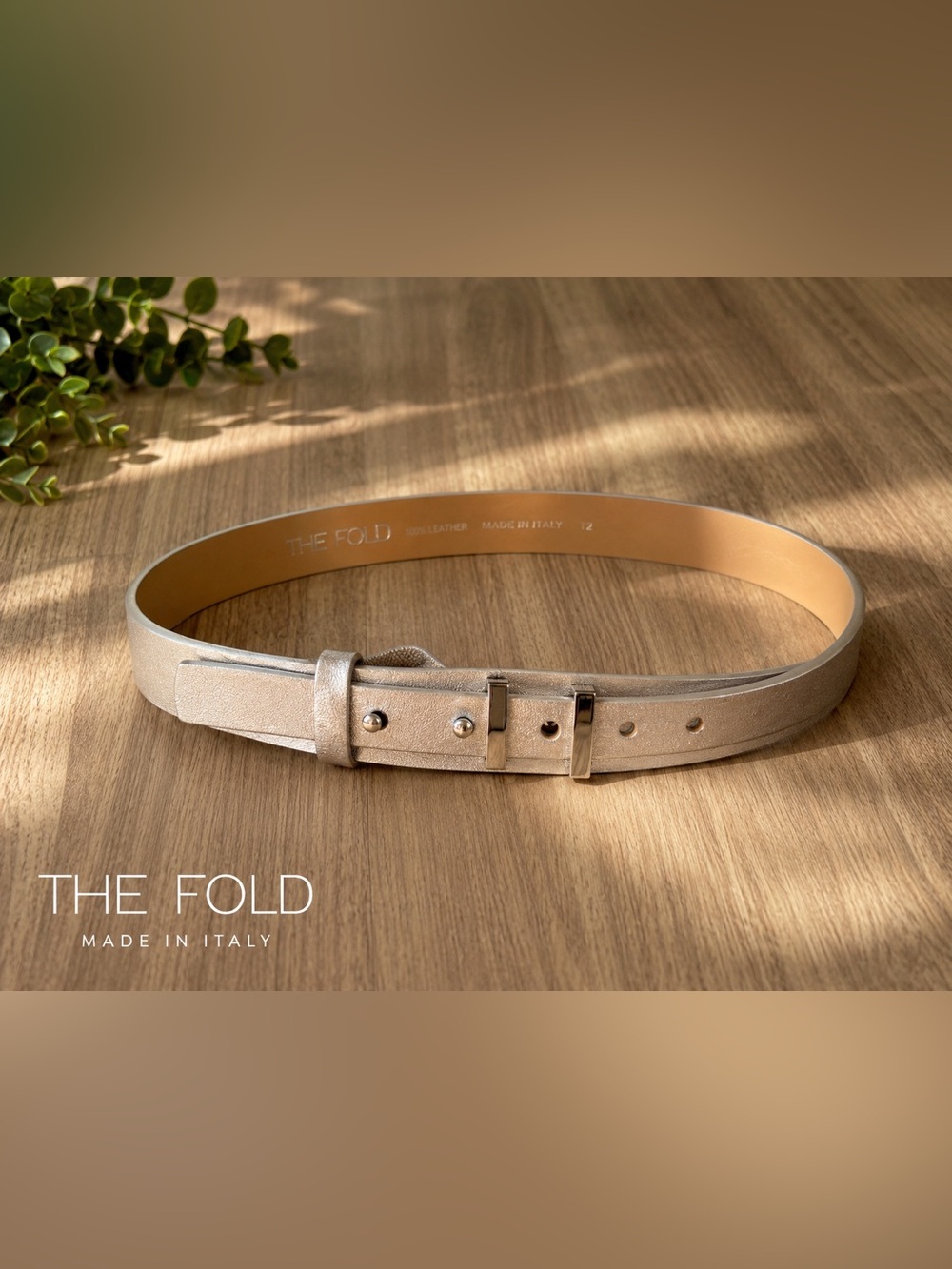 The Fold Metallic Silver Genuine Leather Wide Waist Belt Made in Italy T2 - Picture 1 of 5